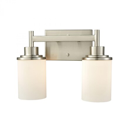 Thomas Belmar 2-Light for the Bath in Brushed Nickel with Opal White Glass CN575212